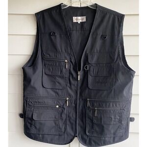 Olympina Mens 2XL Outdoor Multi-Pocket Utility Fishing Vest Black READ